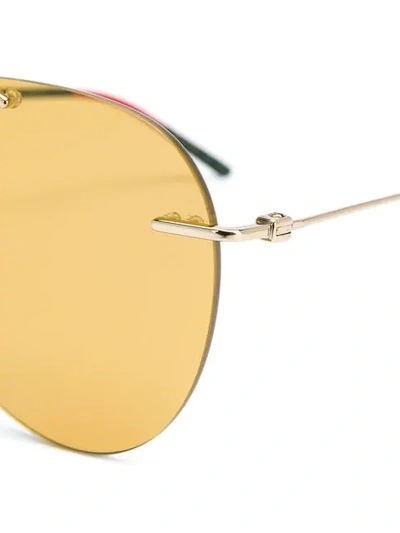 Shop Gucci Aviator Frame Sunglasses In 005