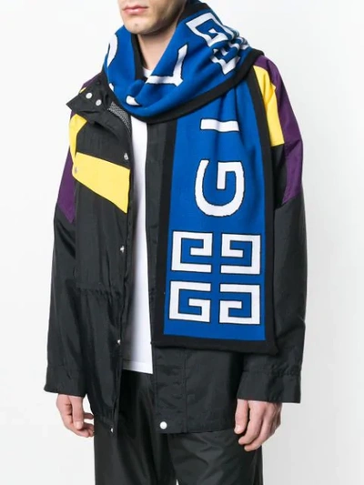 Shop Givenchy 4g Scarf In Blue