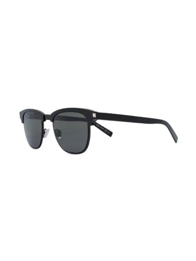 Shop Saint Laurent Eyewear Black Sl 108 Slim 001 Sunglasses