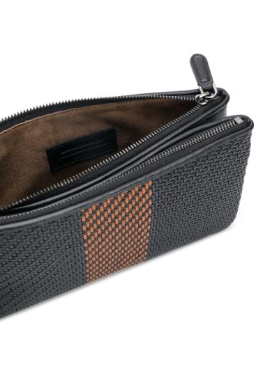 Shop Ermenegildo Zegna Pelle Tessuta Belt Bag - Black