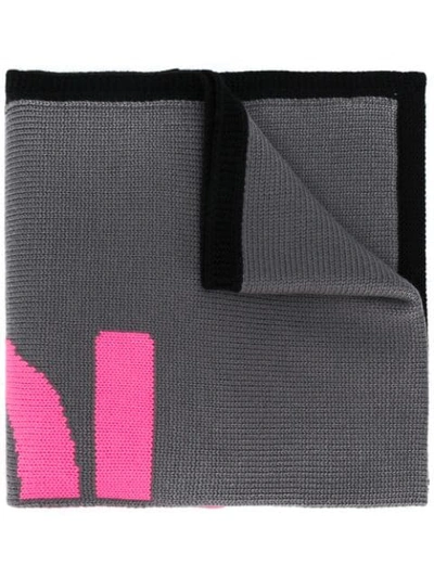 Shop Fendi Logo Knit Scarf In Pink