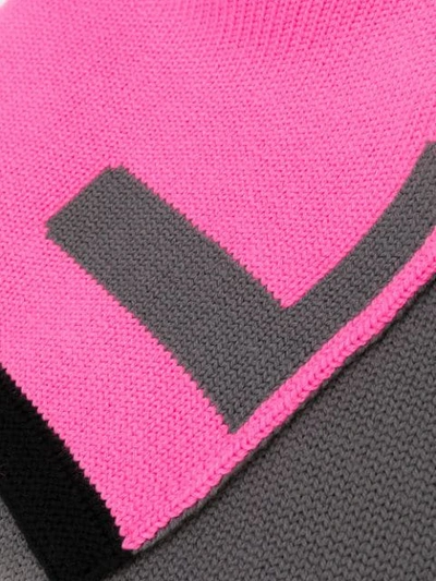 Shop Fendi Logo Knit Scarf In Pink