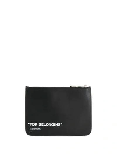 Shop Off-white For Belongins Zipped Pouch In Black