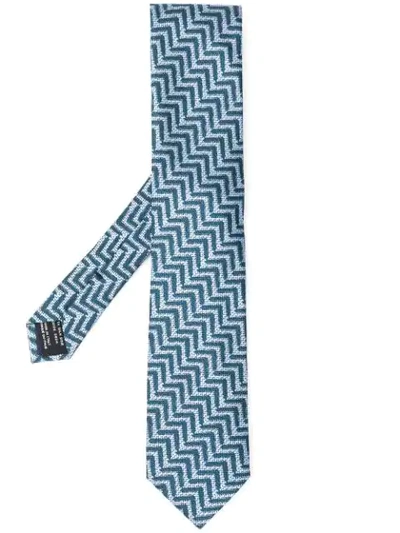 Shop Tom Ford Herringbone Tie In Blue