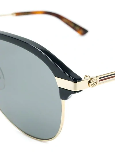 Shop Gucci Aviator Sunglasses In Metallic