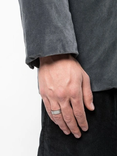 Shop Nialaya Jewelry Tarnish-effect Curved Ring In Grey