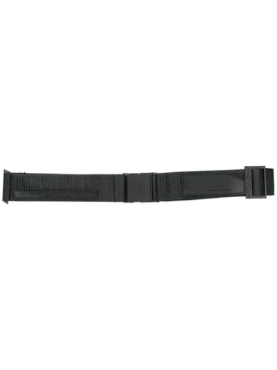 Shop A-cold-wall* Black Logo Embossed Leather And Nylon Belt