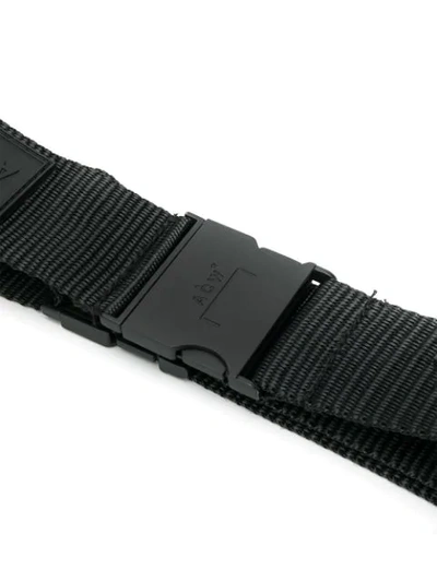 Shop A-cold-wall* Black Logo Embossed Leather And Nylon Belt