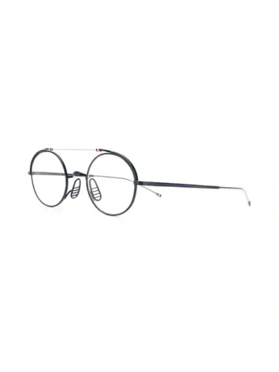Shop Thom Browne Round Shaped Glasses In Blue