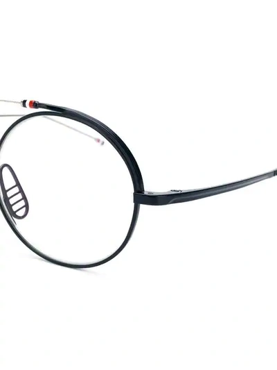 Shop Thom Browne Round Shaped Glasses In Blue
