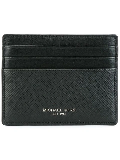 Shop Michael Kors Classic Flat Cardholder In Black