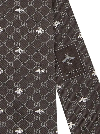 Shop Gucci Gg Bees Tie - Black