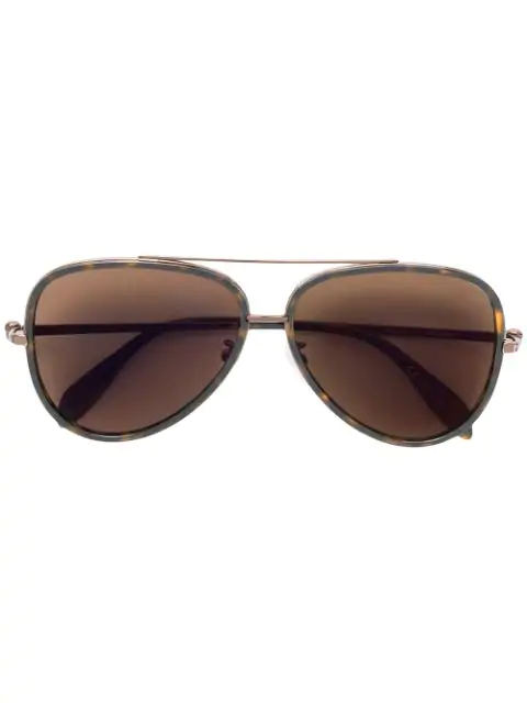 Alexander Mcqueen Aviator Sunglasses In Brown | ModeSens