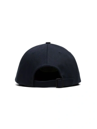 Shop Off-white Navy Blue Split Logo Baseball Cap In 3060 Blue Yellow