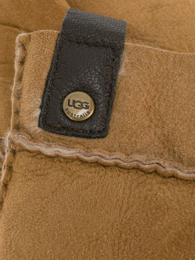 Shop Ugg Australia Leather Trim Gloves - Brown