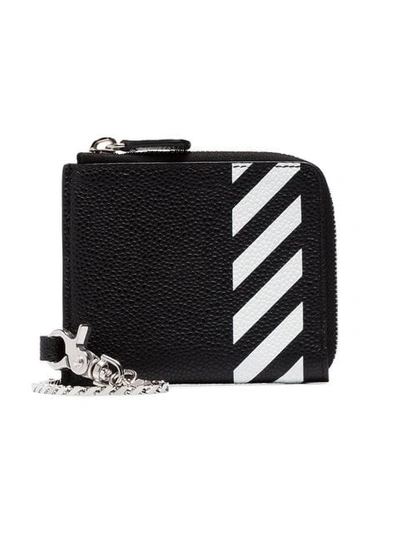 Shop Off-white Stripe Chain Wallet - Black