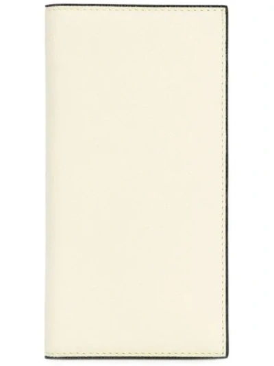 Shop Valextra Long Textured Wallet In White