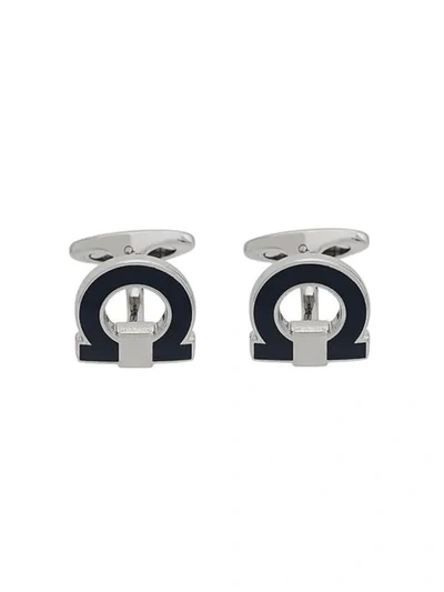 Shop Ferragamo Gancini Cufflink In Silver