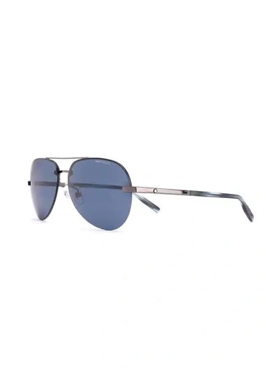 Shop Montblanc Aviator Sunglasses In Black