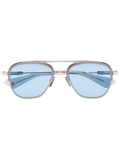 Shop Dita Eyewear Rikton Tinted Aviator Sunglasses In Blue