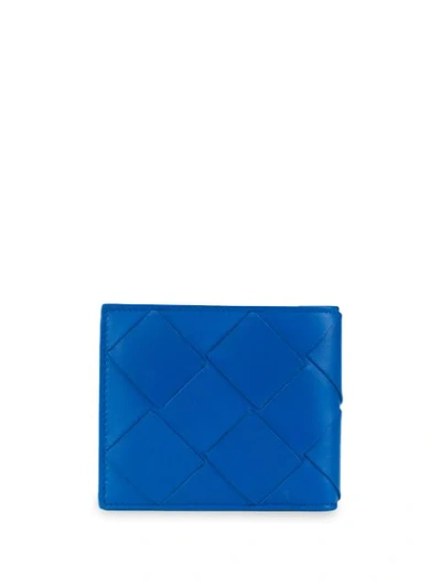 Shop Bottega Veneta Maxi Weave Bifold Wallet In Blue