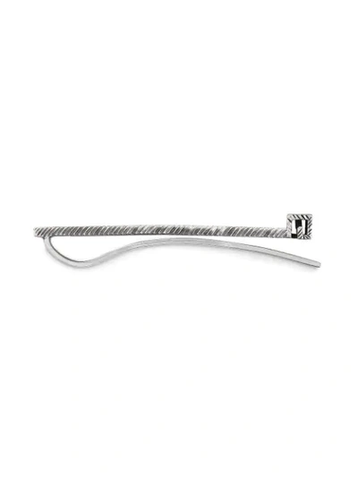 Shop Gucci Tie Bar With Square G In Silver