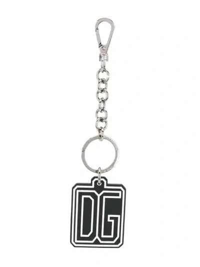 Shop Dolce & Gabbana Schlüsselanhänger Mit Logo In Black