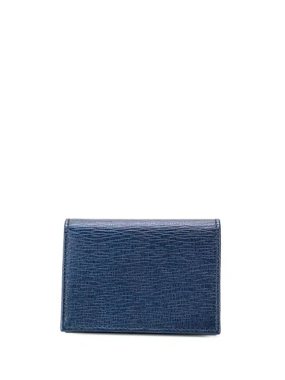 Shop Ferragamo Gancini Logo Cardholder Wallet In Blue
