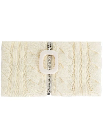 Shop Jw Anderson Braided Knit Neckband In White