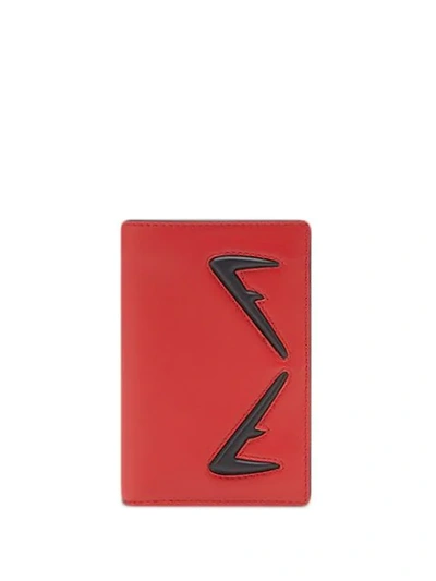 Shop Fendi Diabolic Eyes Motif Card Case In F0rp9-red+black