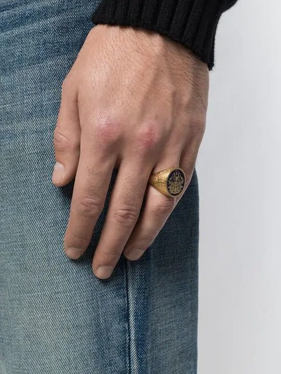 Shop Andrea D'amico Signet Ring In Gold