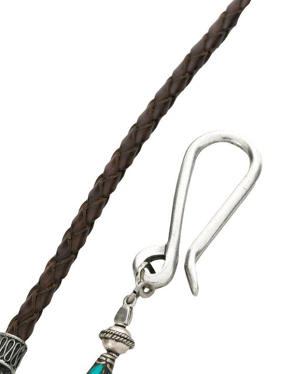 Shop Andrea D'amico Mixed Material Keyring - Brown