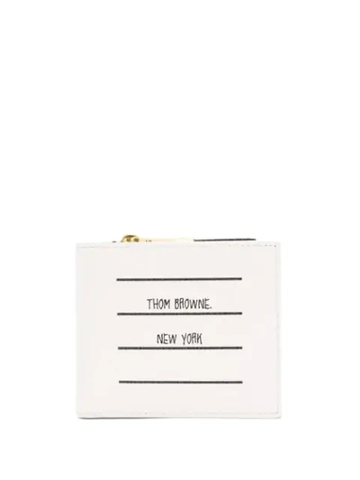 Shop Thom Browne Printed Logo Wallet In White