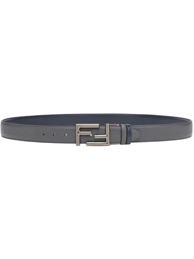 Shop Fendi Ff Logo-shaped Bucke Belt - Grey