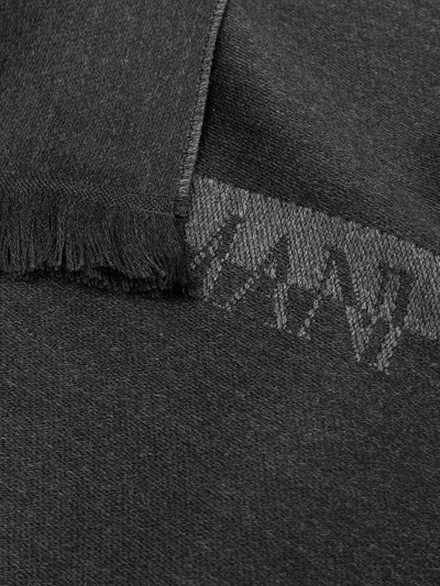 Shop Emporio Armani Monogram Scarf In Grey