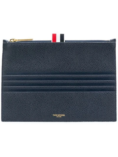 Shop Thom Browne Kartenetui Mit Logo-streifen In 415 Navy