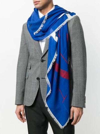 Shop Valentino Branded Scarf In Blue