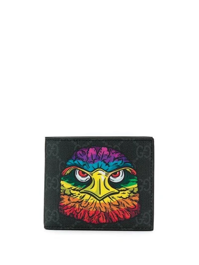 GUCCI GG SUPREME EAGLE PRINT WALLET - 黑色