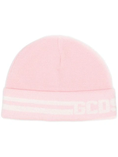 Shop Gcds Logo Beanie Hat - Pink