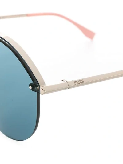 Shop Fendi Aviator Sunglasses In Silver