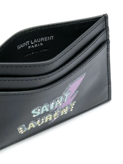 Shop Saint Laurent Kartenetui Mit Logo-print - Schwarz In Black