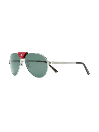 Shop Cartier Santos De  Sunglasses In Metallic