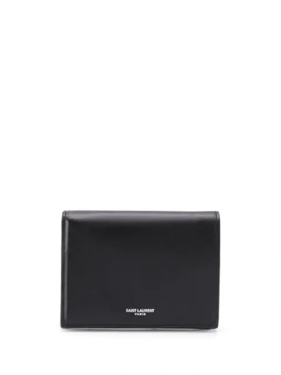 Shop Saint Laurent Snap Fastening Card Holder In Black