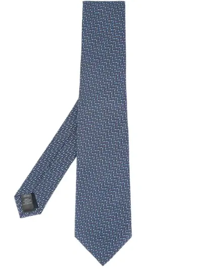 Shop Gieves & Hawkes Jacquard Tie In Blue