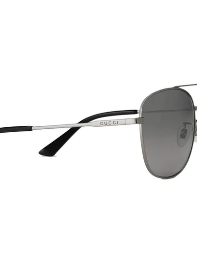 Shop Gucci Navigator Metal Sunglasses In Metallic