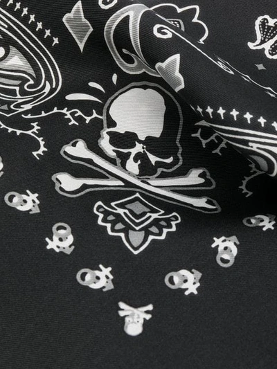 Shop Mastermind Japan Skull Paisley Print Scarf - Black