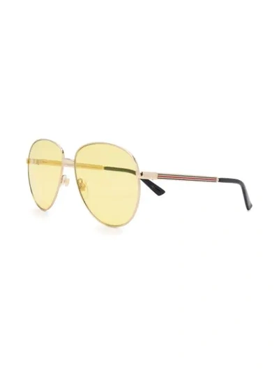 Shop Gucci Aviator-style Sunglasses In Gold