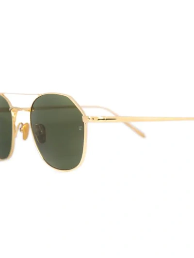 Shop Linda Farrow Aviator Sunglasses In Gold