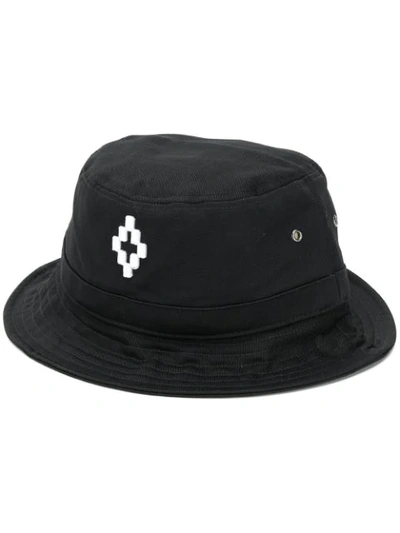 Shop Marcelo Burlon County Of Milan Embroidered Logo Bucket Hat - Black
