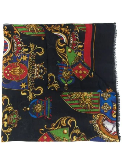 Shop Dolce & Gabbana Baroque Pattern Scarf - Blue